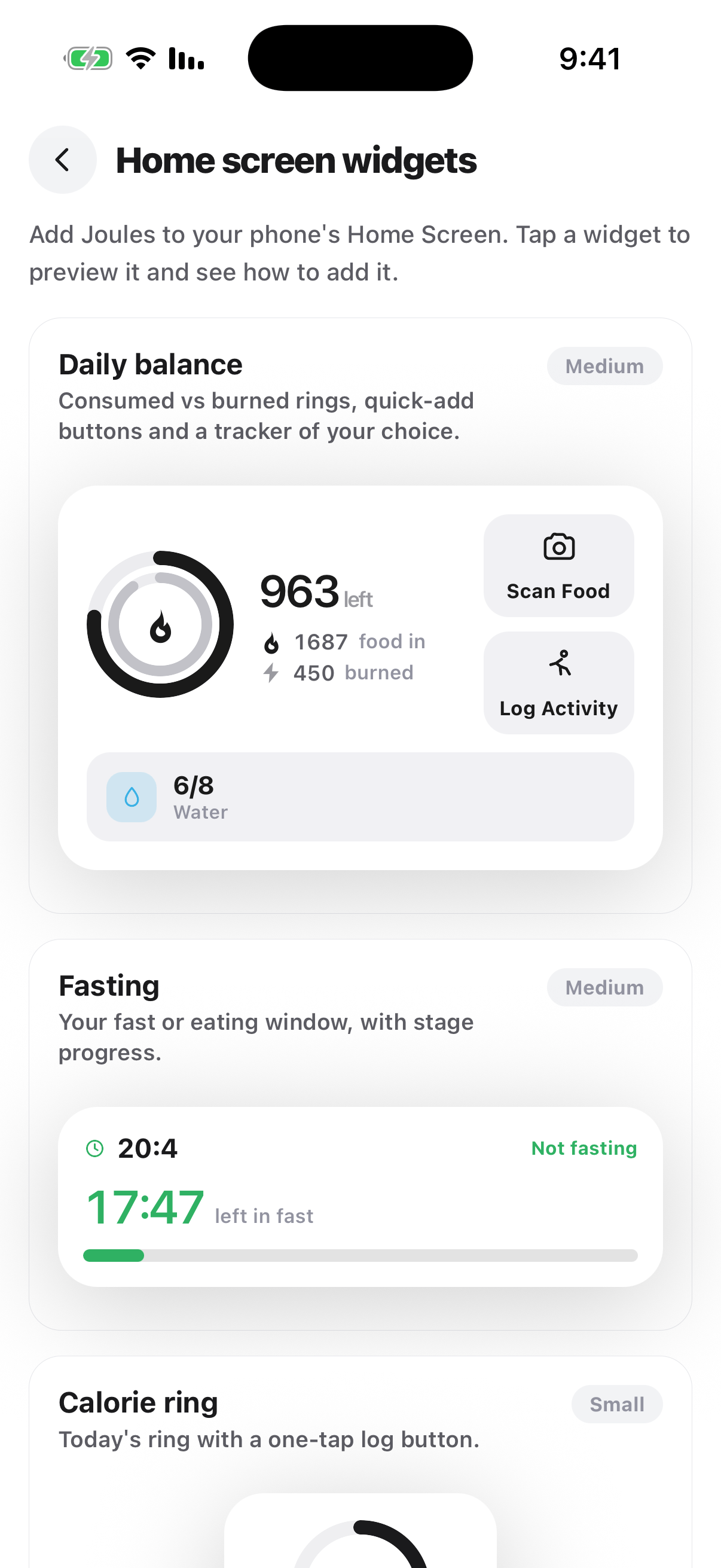 Streak widget
